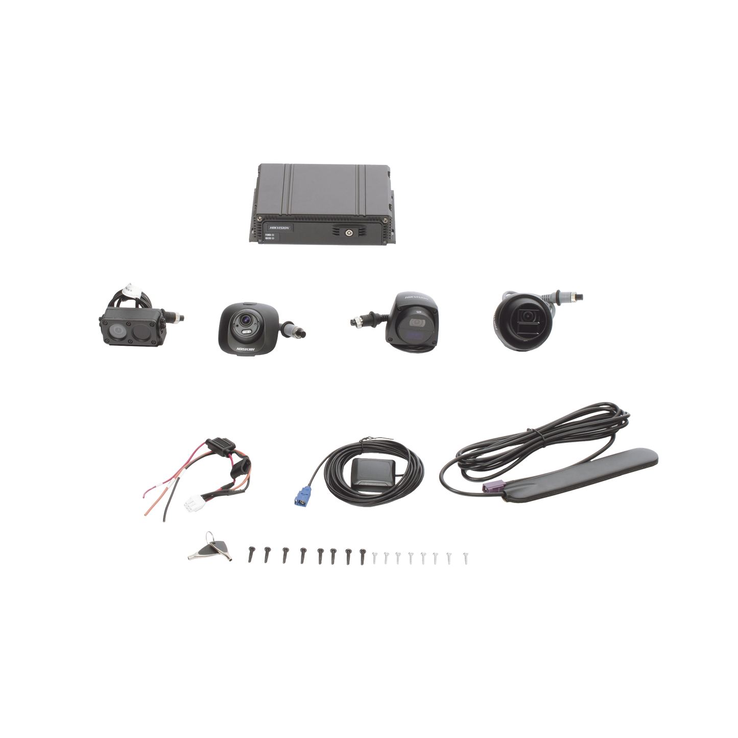 Kit DVR Móvil 1080P / Incluye 4 Cámaras TURBOHD 1080P / Modulo 4G y GPS / Soporta Memoria SD / Visualización por Hik-Connect Teams