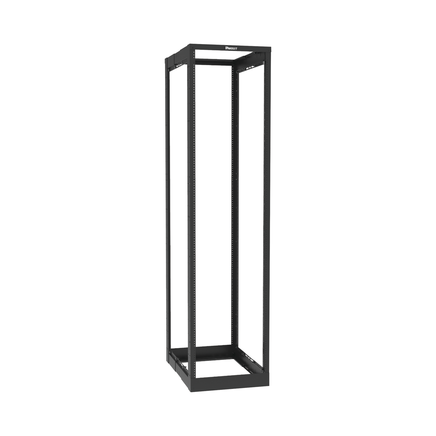 Rack de Cuatro Postes Estándar de 19", Rieles Roscados #12-24, Profundidad Ajustable de 23 a 42 in, 45 Unidades de Rack, Color Negro