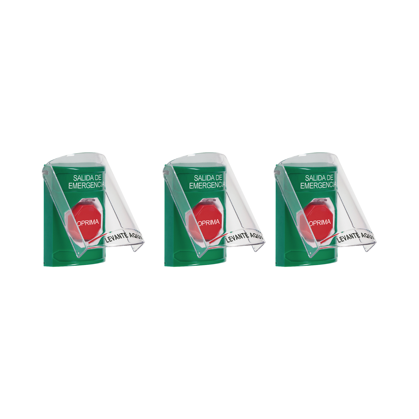 Paquete de 3 Botones con 3 Diferentes Métodos de Activación y 3 Mensajes Diferentes, Color Verde