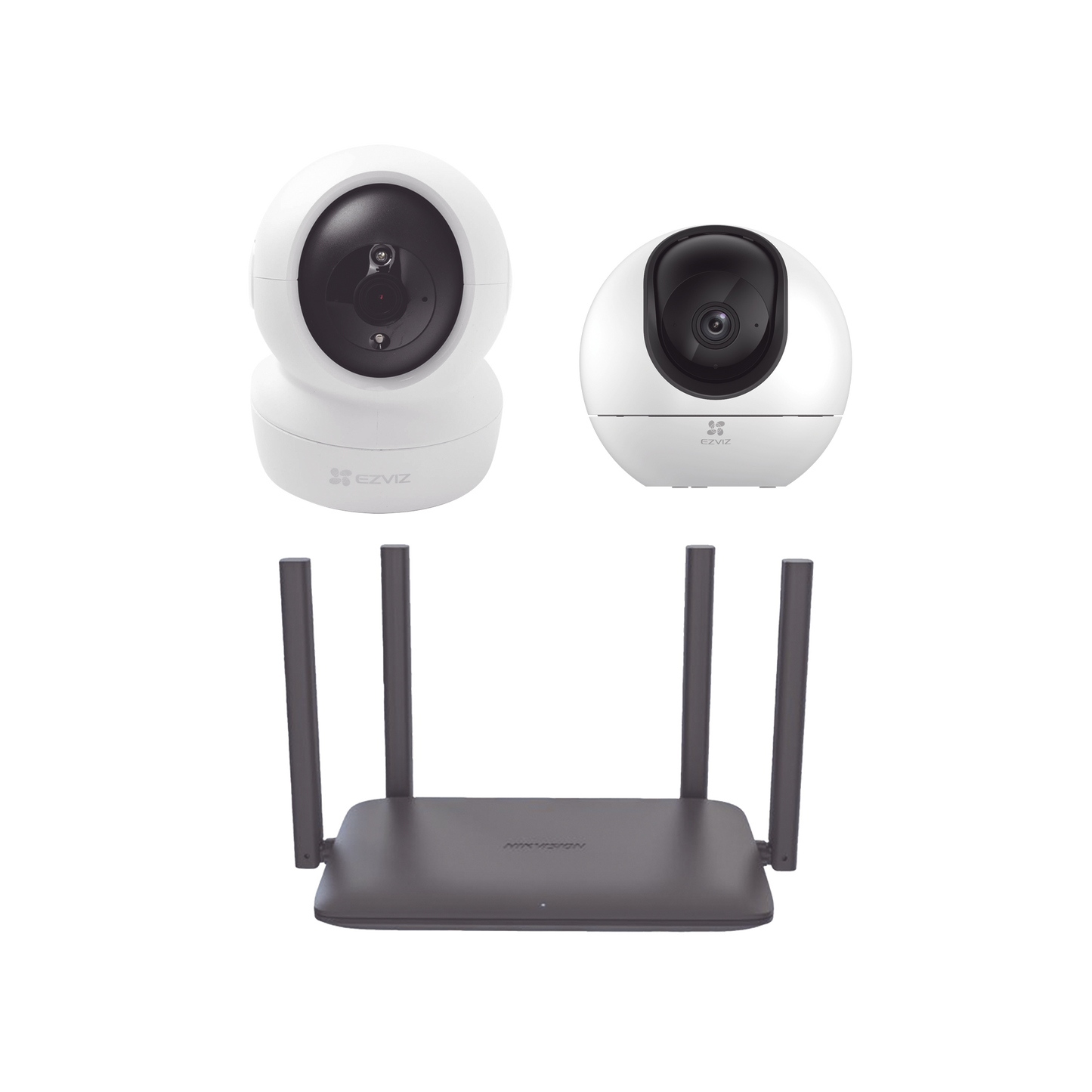 Kit de Camaras Wi-Fi Para Interior, Incluye 1 pieza CS-H6 / 1 Pieza C6N / 1 Pieza de Router DS-3WR15X / Seguimiento Inteligente / Ranura para Memoria / Audio de Dos Vías / Wifi 6 / 4 Puertos 1000 Mbps