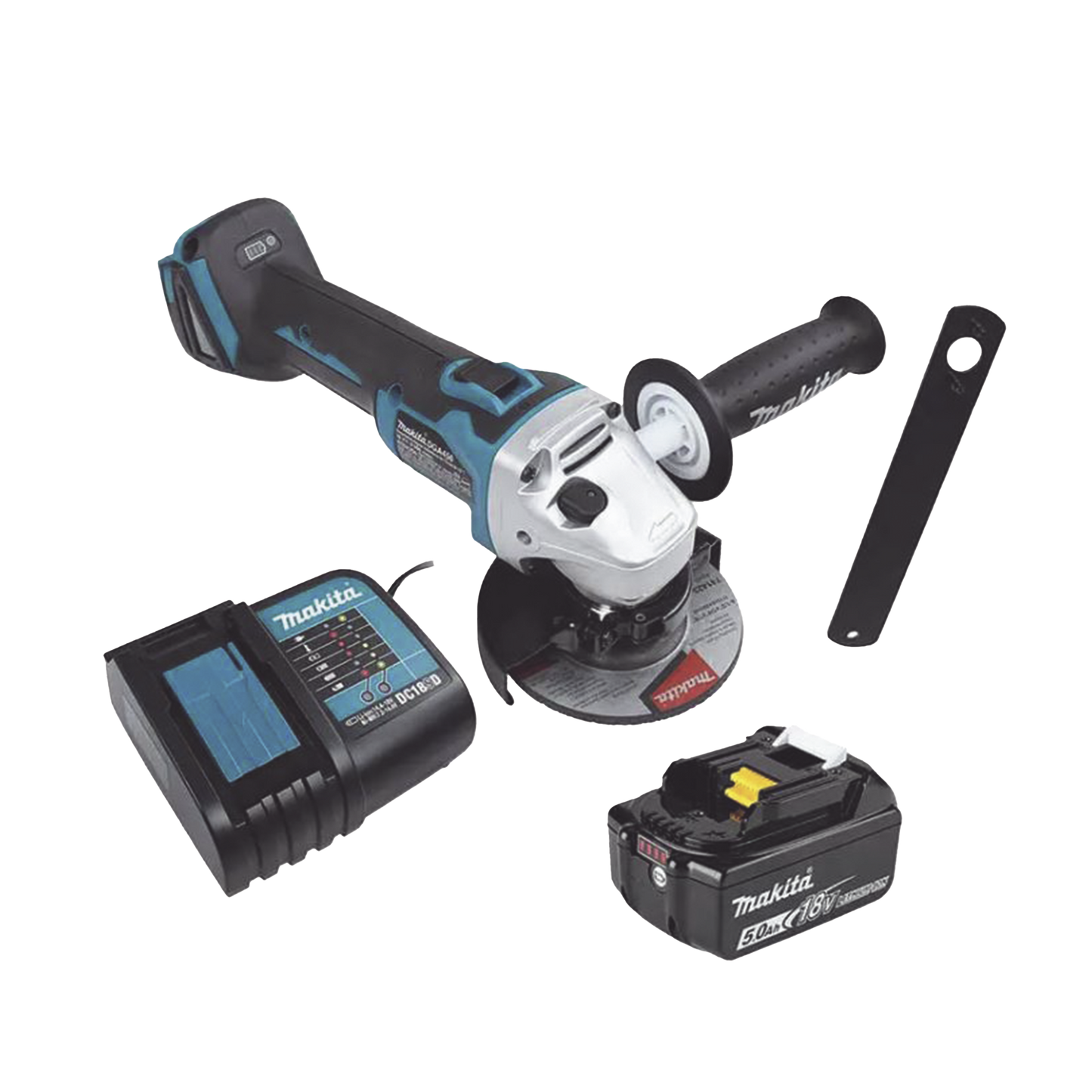 Mini esmeril Inalámbrico de 4-1/2 " 8.500 rpm, Incluye 1 bat. li-ion 18v/5.0 a.h y Cargador