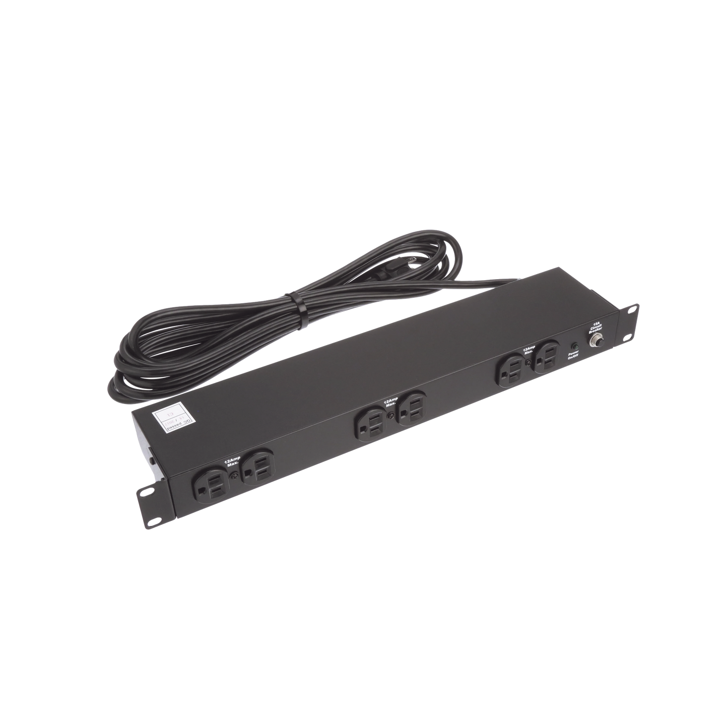 PDU Básico de Montaje en Rack, Con 6 Salidas Frontales NEMA 5-15R, Enchufe de Entrada NEMA 5-15P, de 19in, 1UR, 15 Amp, 120 Vca