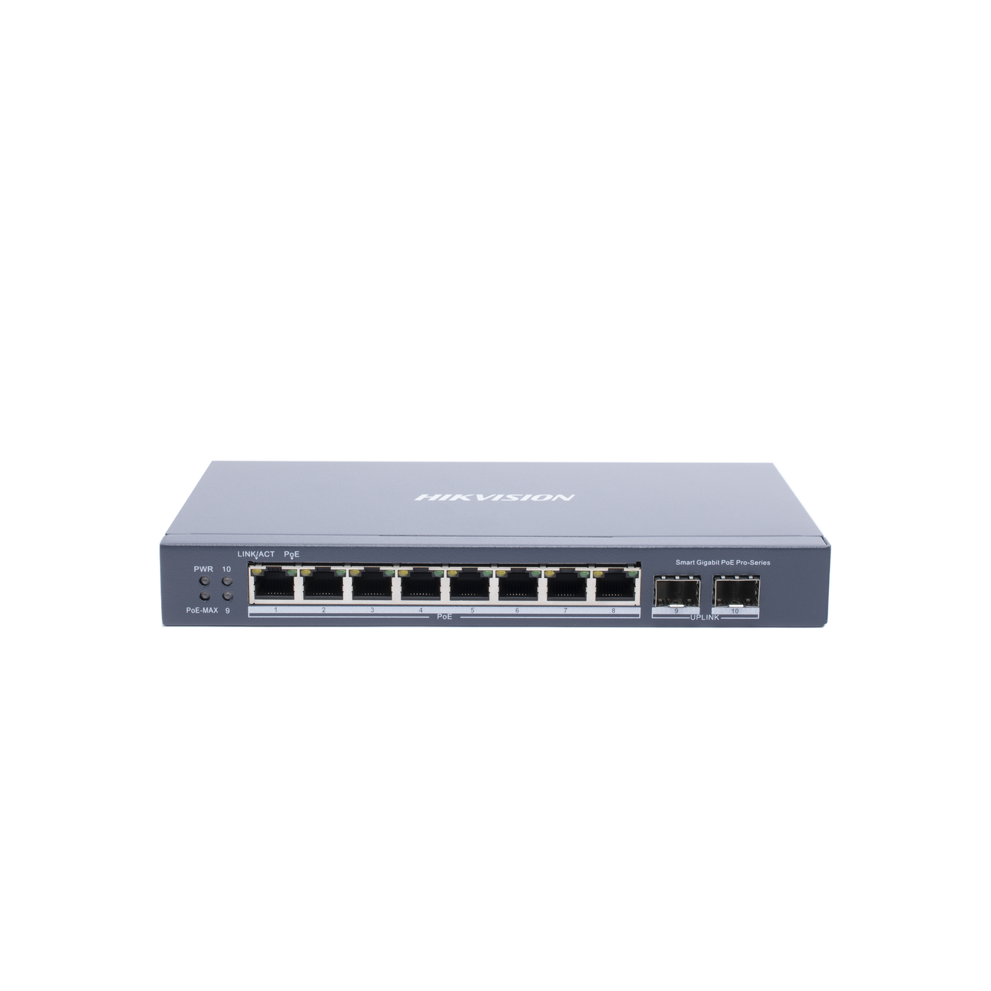 Switch Gigabit PoE+ / Administrable / 8 Puertos Gigabit PoE+ / 2 Puertos SFP / Configuración Nube Hik-Partner Pro / Modo Extendido hasta 300 Metros / 110 W
