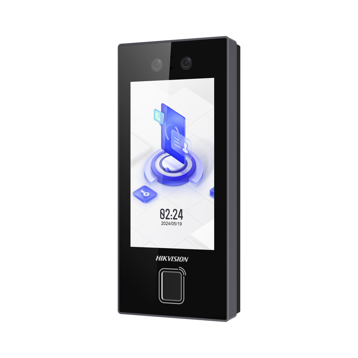 Terminal Facial Min Moe con LECTOR DE HUELLAS y Tarjetas MIFARE / 3000 Rostros / 3000 Huellas / Pantalla 4.5" / Administrable en la Nube con Hik-Connect Teams / Exterior IP65 / PoE / WiFi / HIK-IA