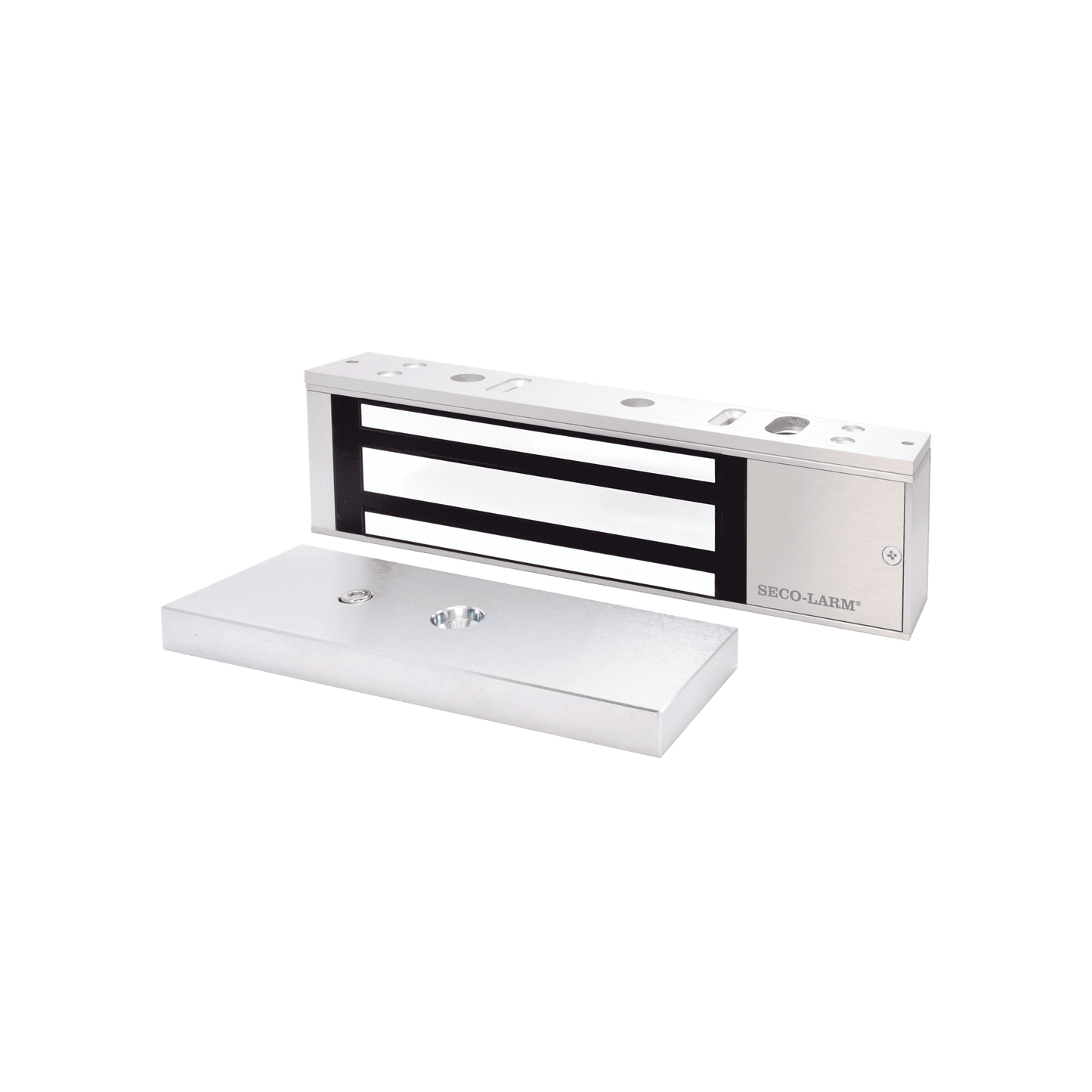 CERRADURA ELECTROMAGNETICA DE 600LB EN COLOR NEGRO CON SENSOR DE ADHERENCIA Y LED DE STATUS