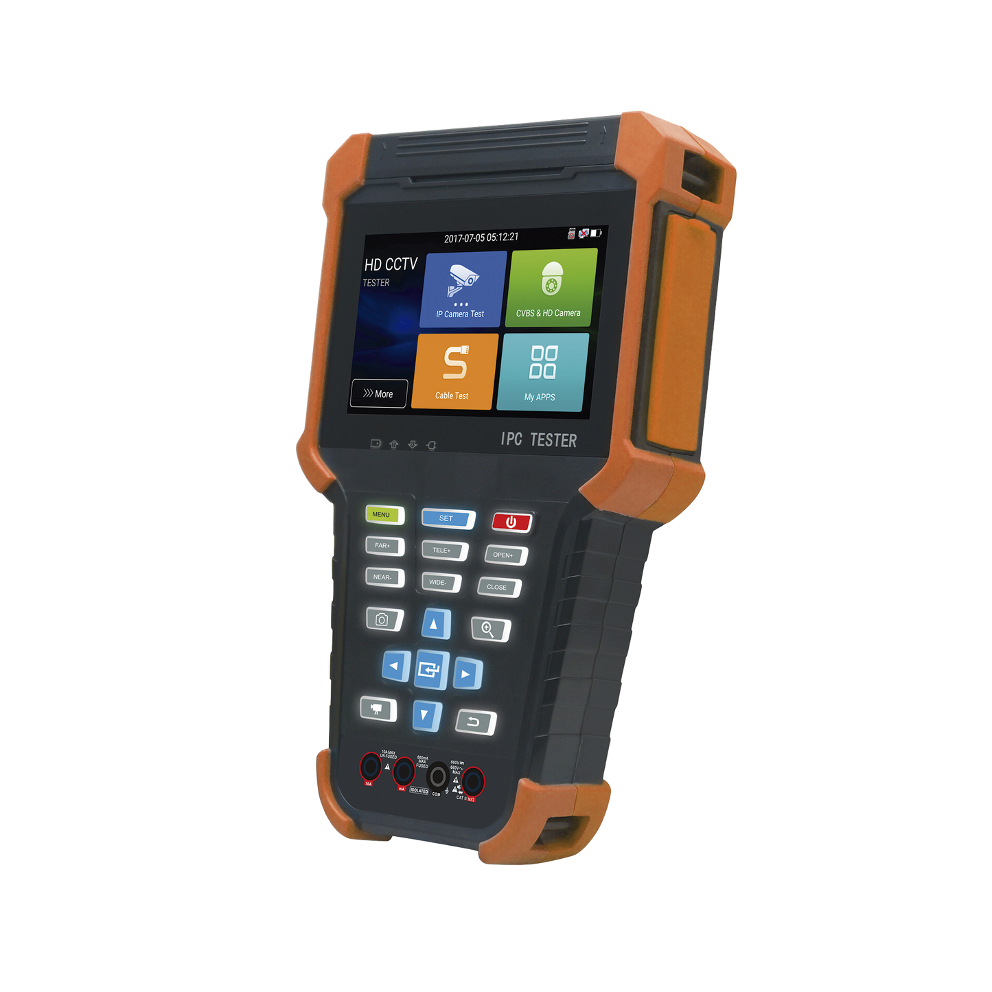 Tester de Video Profesional | Pantalla 4" Touch | Ideal para Cámaras IP/ HD (TVI, CVI, AHD y CVBS) | 4K | H.265/H.264 | PoE | WiFi | Cable Tester | Multímetro Digital | Todo en Uno para tu CCTV.