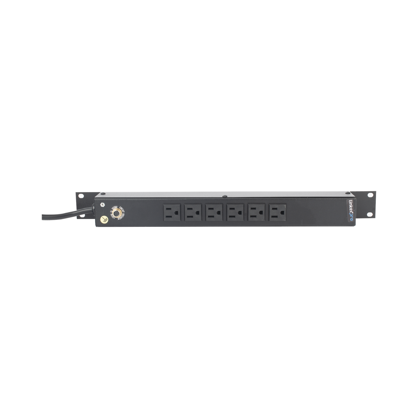 Tomacorriente Horizontal (PDU) de 6 Contactos (NEMA 5-15R) Rack 19" 1UR. Voltaje Entrada/Salida: 120Vca/15A