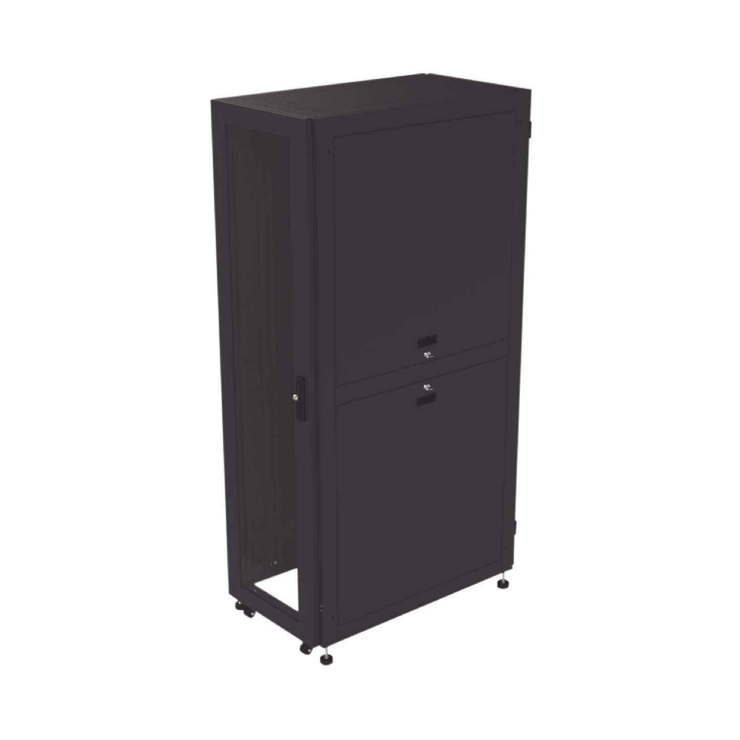 Gabinete para Telecomunicaciones Rack Estándar de 19", 42UR, 600 mm Ancho x 1000 mm Profundidad. Fabricado en Acero, Se envía el Gabinete Armado.