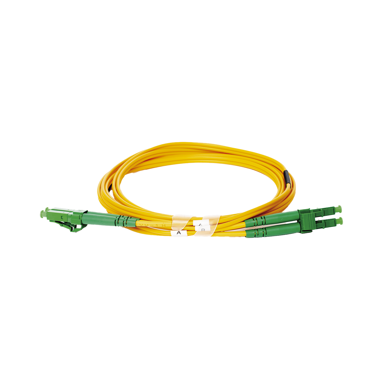 Jumper de Fibra Óptica Monomodo 9/125 LC/APC-LC/APC Duplex PVC, 2.0 mm, amarillo, 2 metros