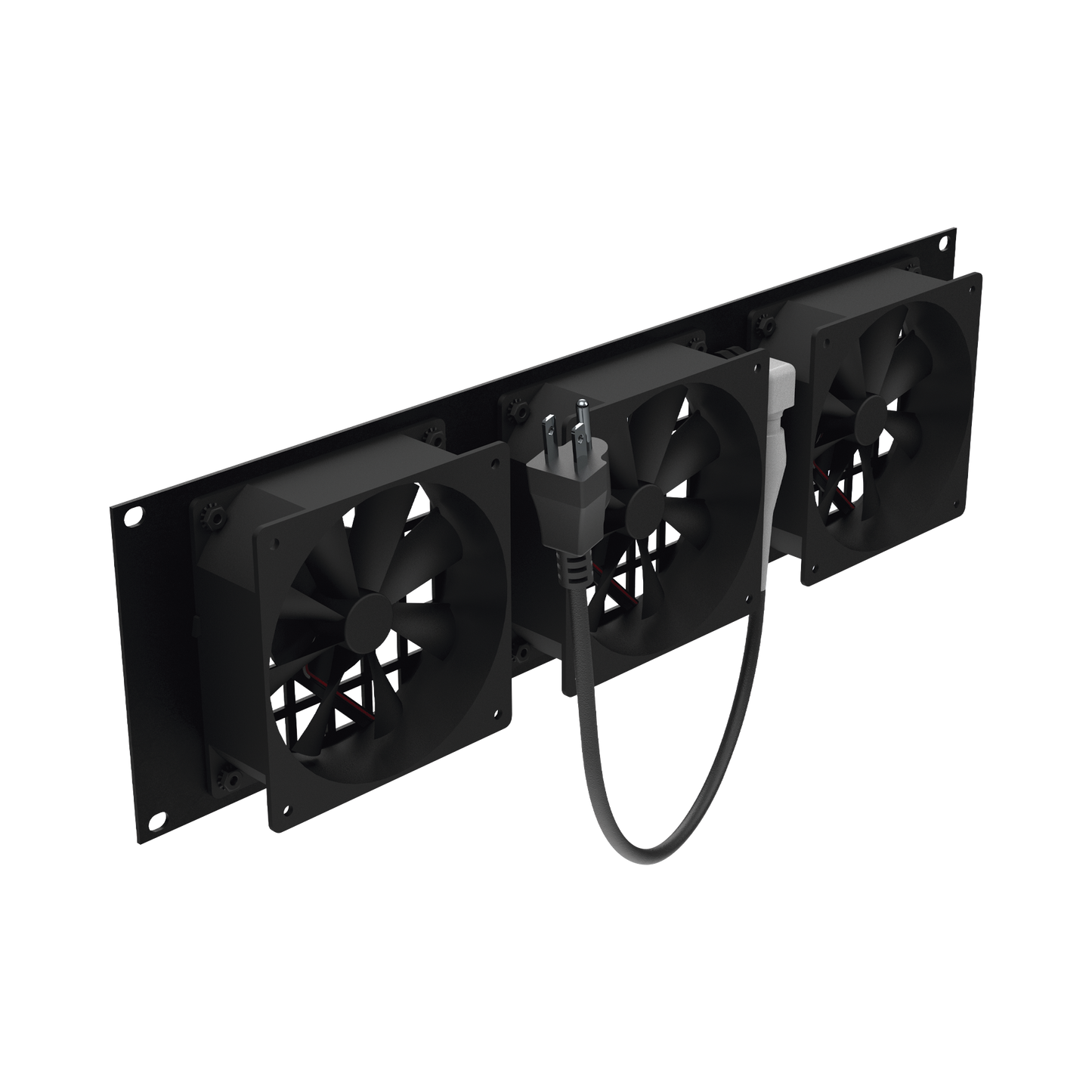 Kit de 3 Ventilador 110 Vca (12 x 12 cm) con Clavija 5-15P. Para instalación en Postes Rack