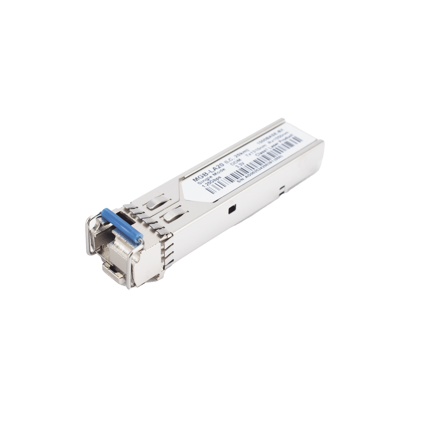 Transceptor WDM mini-Gbic SFP 1G LC TX:1310nm RX:1550 para fibra Mono Modo 20 Km, Requiere MGB-LB20