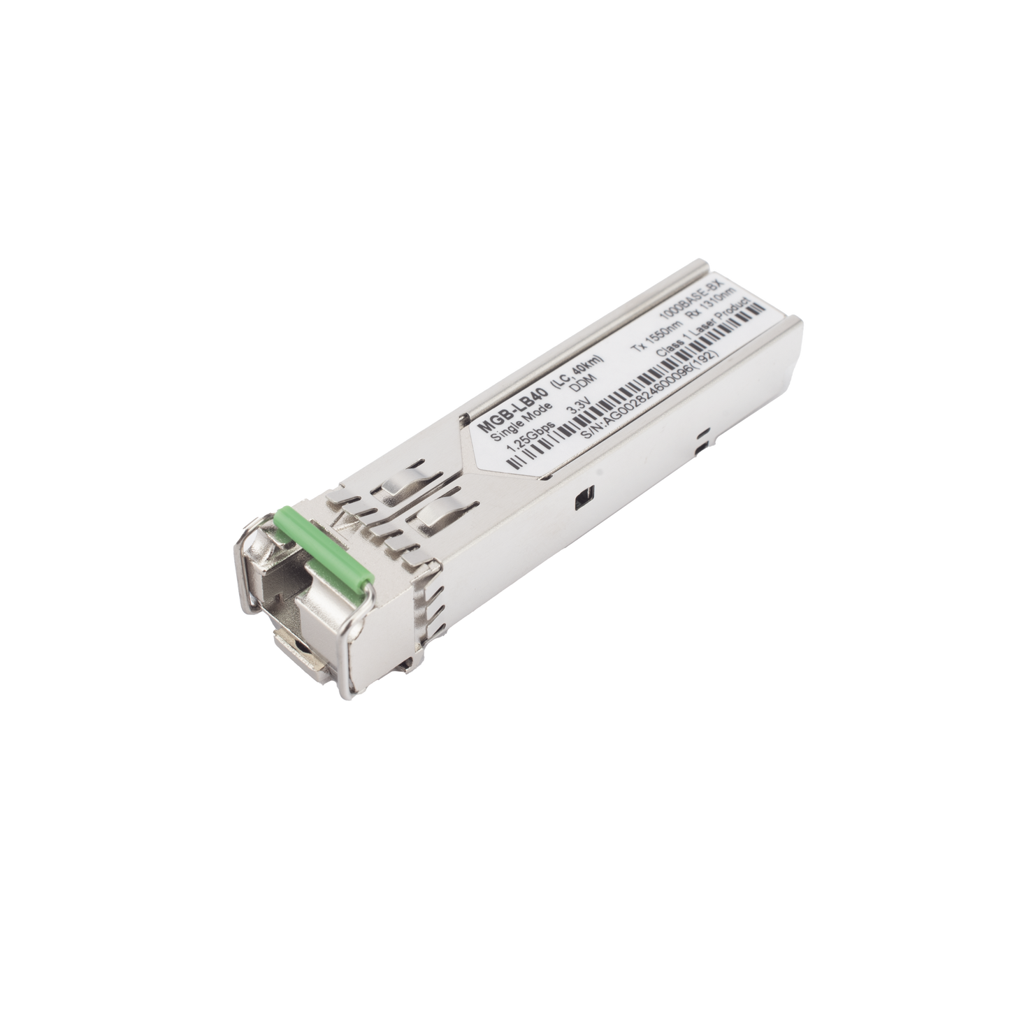 Transceptor mini-Gbic SFP 1G LC TX:1550nm RX:1310 para fibra Mono Modo 40 Km WDM, Requiere MGB-LA40