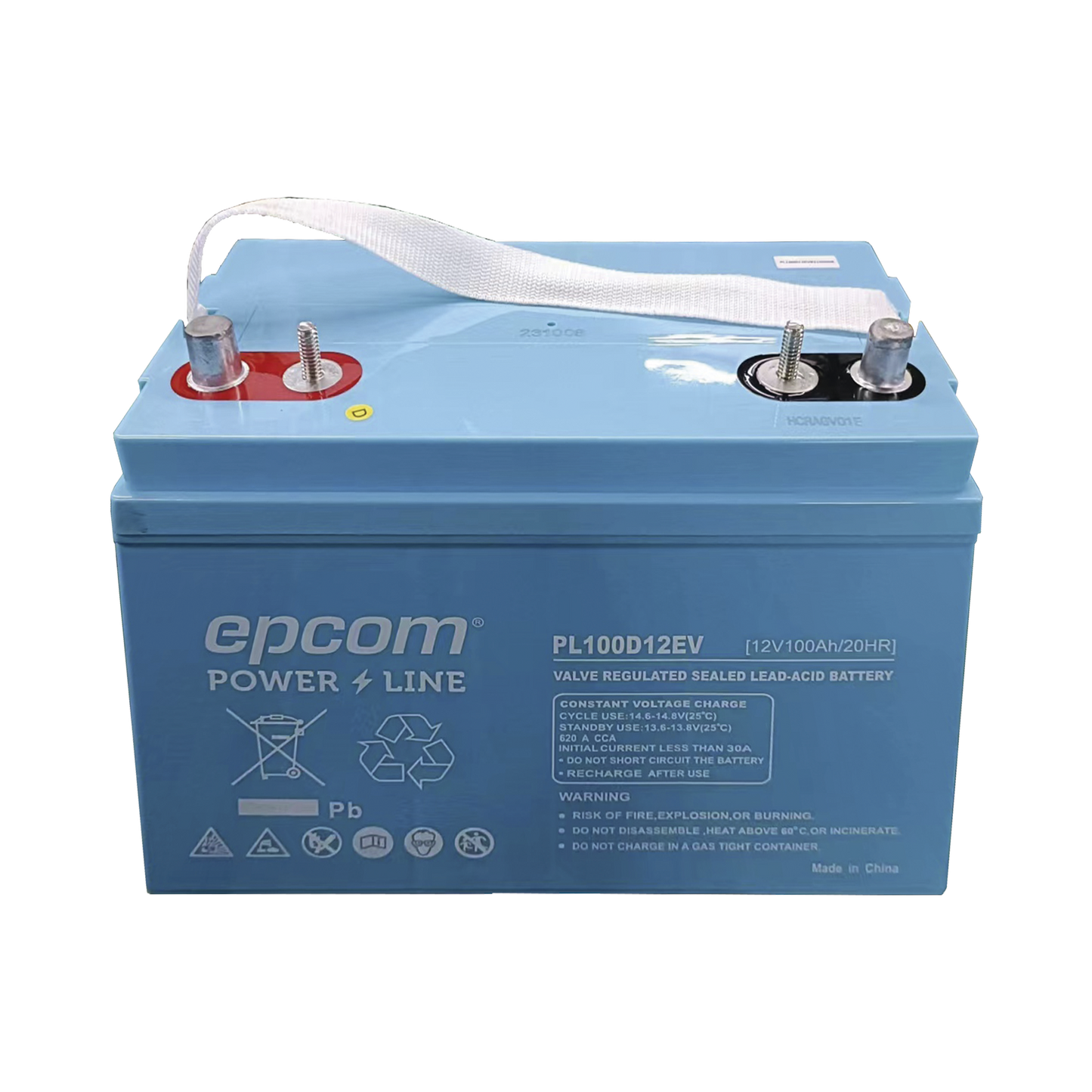 Batería Marina de Ciclo Profundo 12V@100Ah, AGM-VRLA Terminal F22, 620A CCA/ Lanchas/ Autos Eléctricos /Carritos Golf