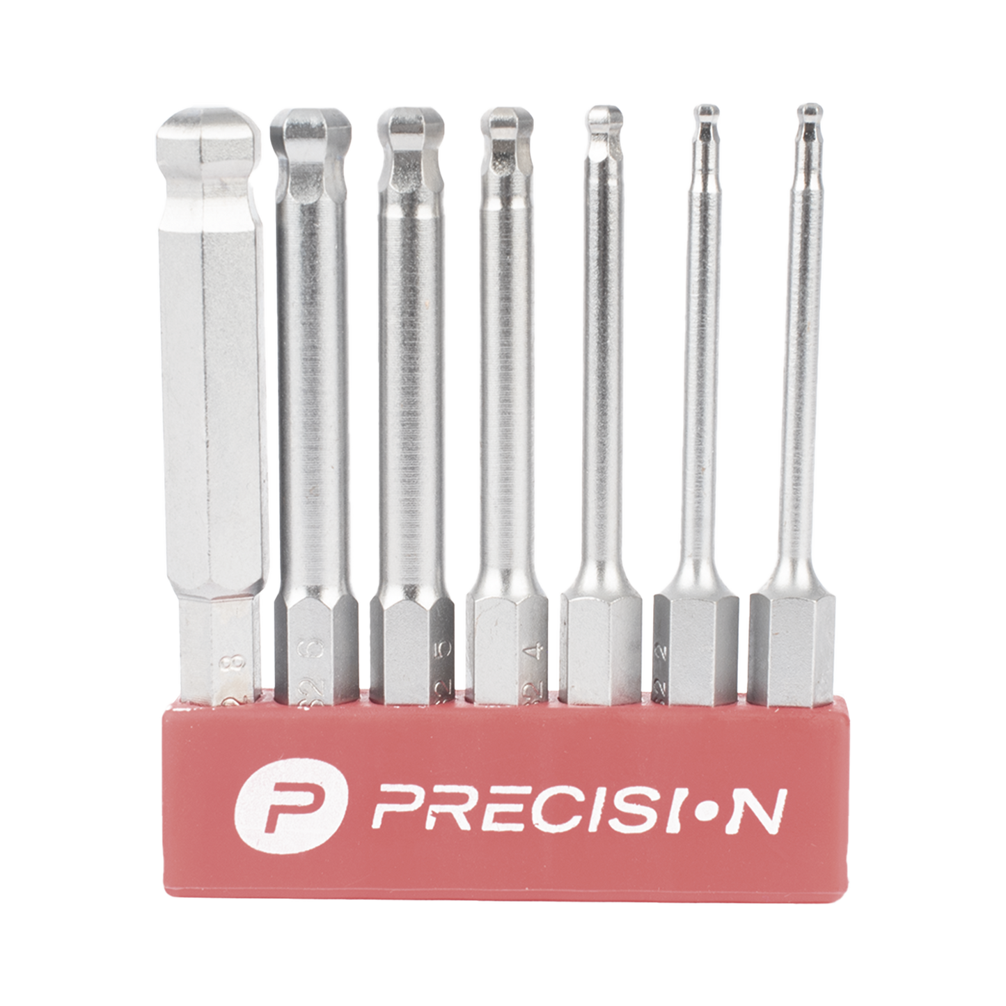 Juego de 7 Puntas Hexagonales / Allen, Milimétricas con Cabeza Redonda para Destornillador de entrada Hexagonal de 1/4"