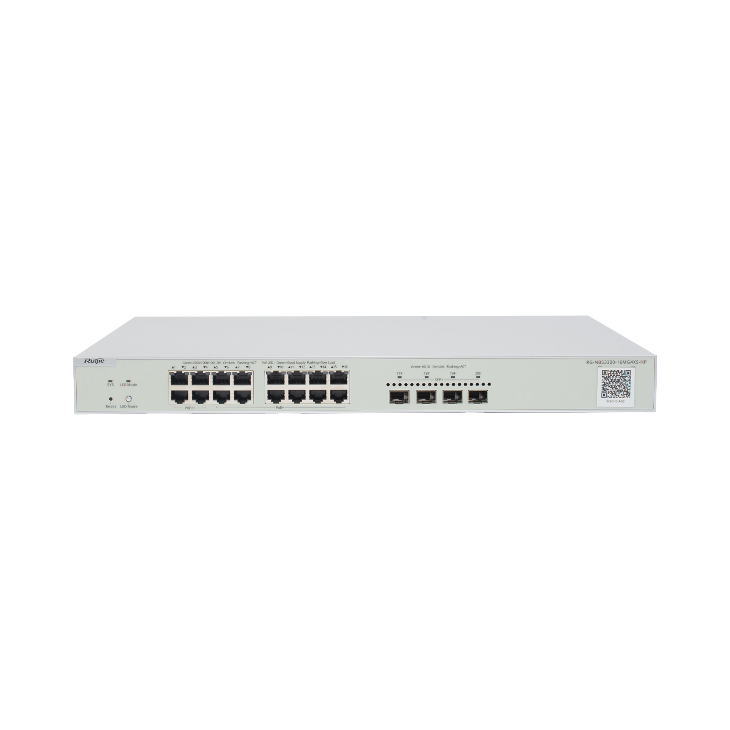 Switch Multi-Gigabit PoE++ hasta 370W, Capa 2 con 4 Puertos 2.5G (90W), 12 Puertos 2.5G (30W) y 4 Uplink SFP+ 10G , Administrable Cloud, Diseñado Para Access Points WiFi 6/7