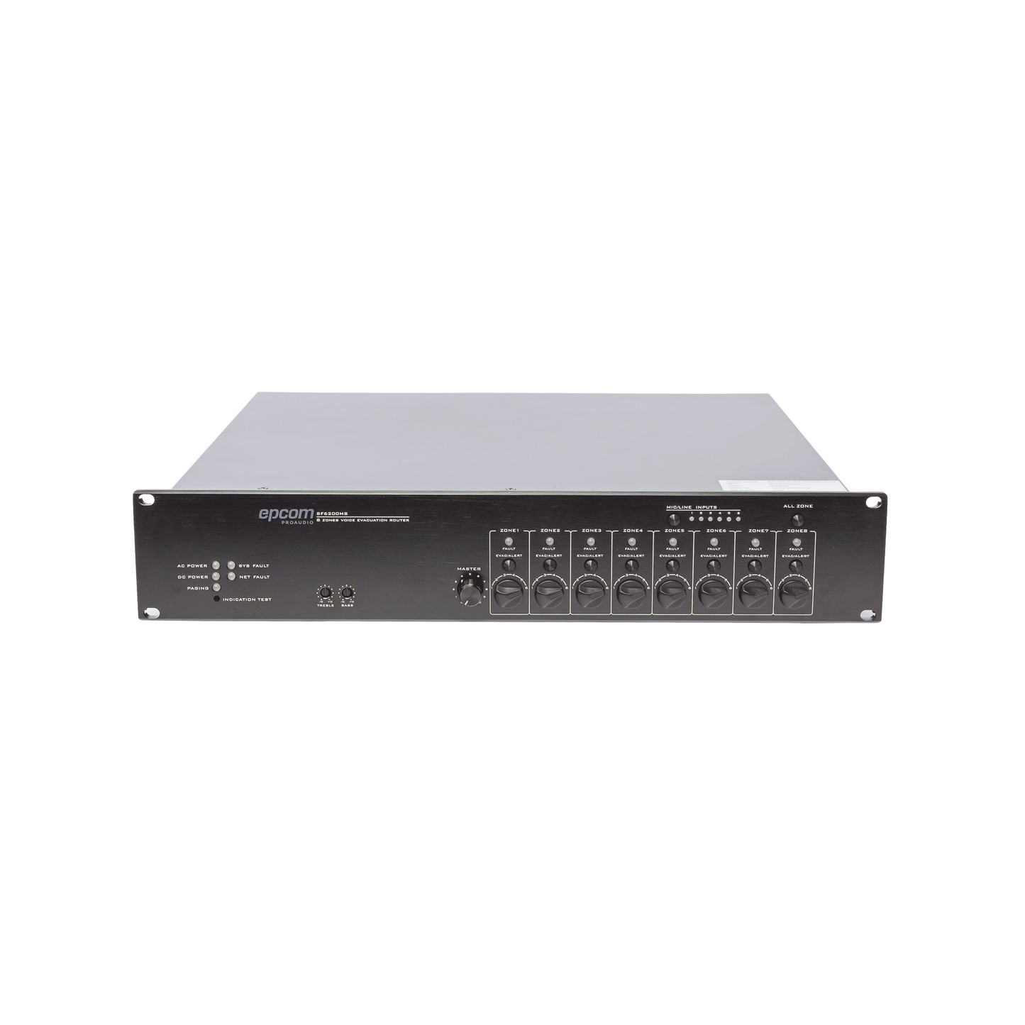 Controlador de Extensión de Evacuación de Voz | 8 Zonas | 500W | Soporta Máx. 19 SF6200MS en Cascada