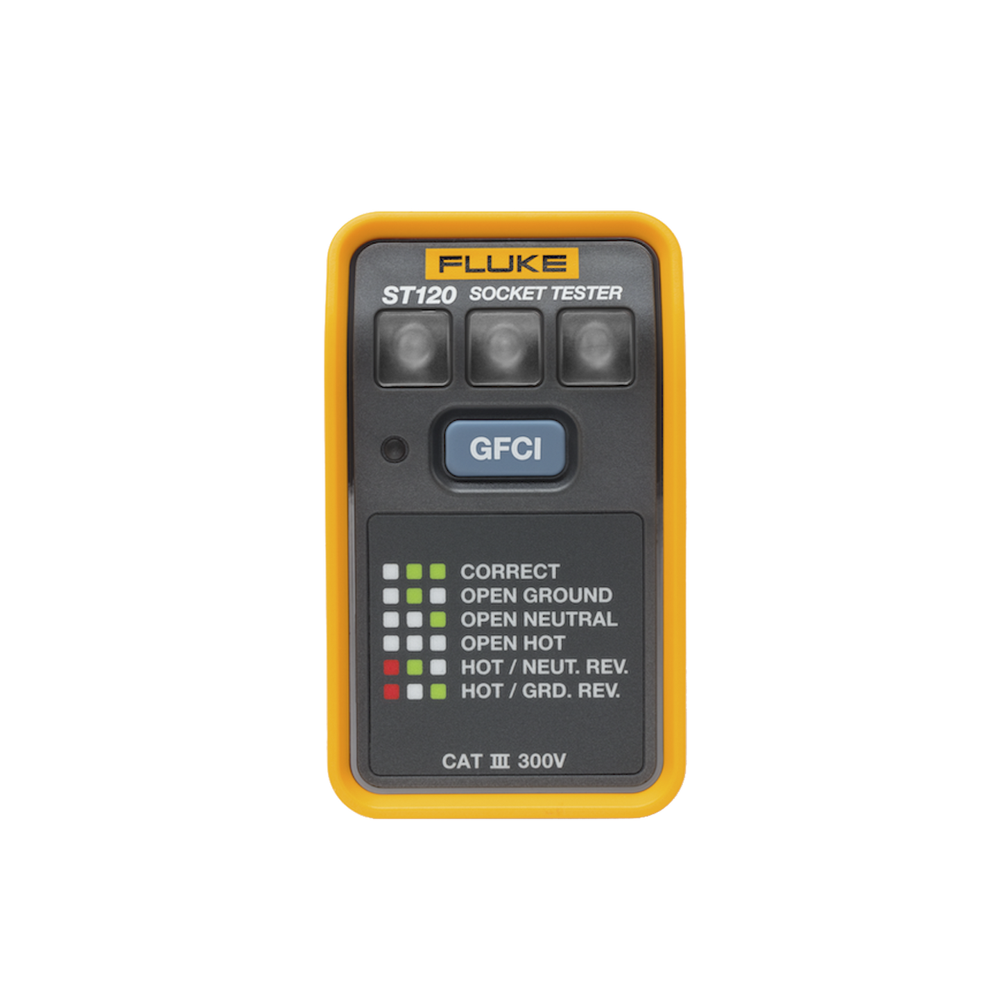 Probador de Tomacorriente Eléctrico Estándar o GFCI, Con LEDs de Alto Brillo y Gráfico Incluido Para Verificar Rápida y Fácilmente el Cableado
