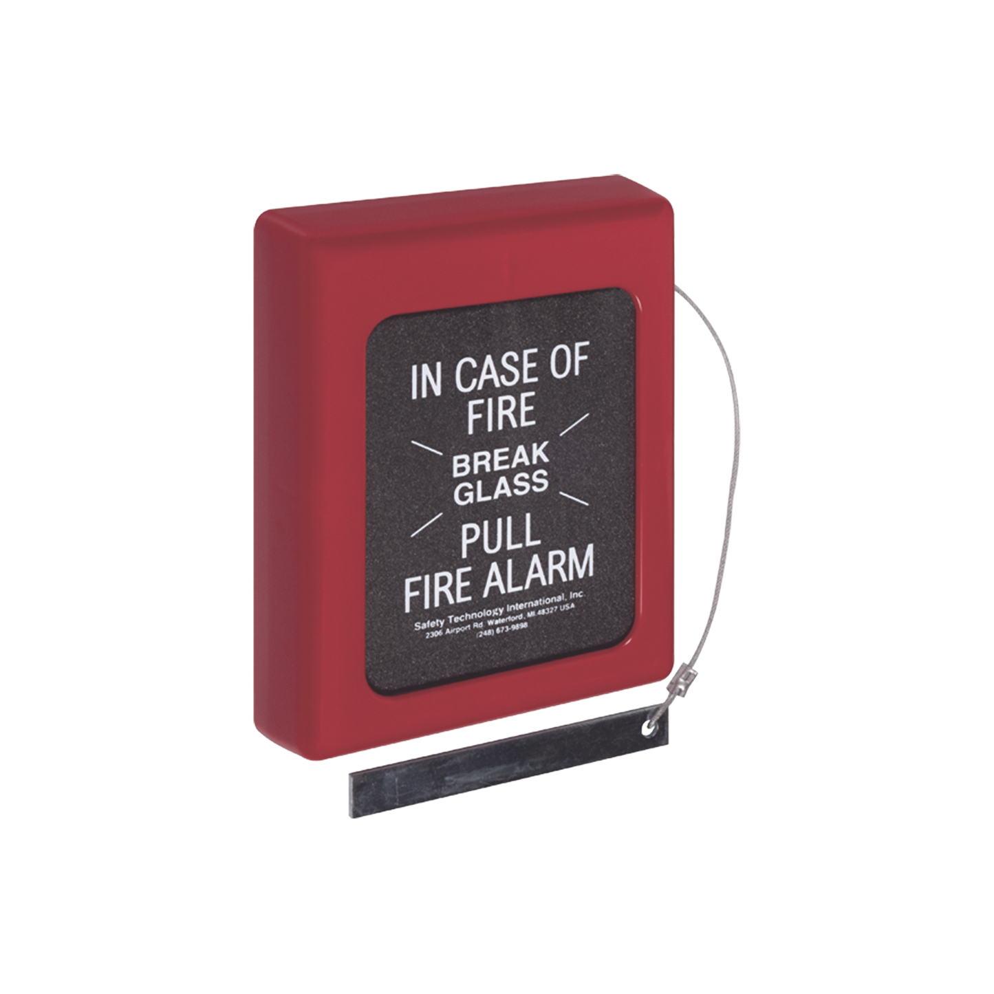 Protector Con Cristal, Rómpase En Caso De Incendio Para Estaciones De Jalón, Texto En Ingles