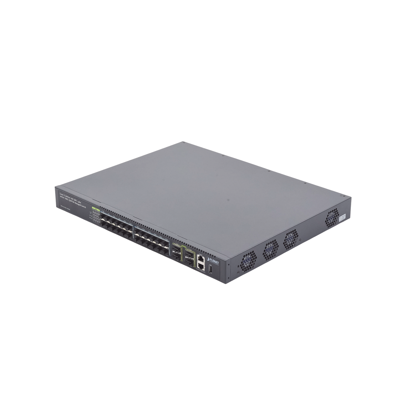 Switch Administrable Capa 3, 24 Puertos 10G SFP+, 4 Puertos de 40G/100G QSFP28