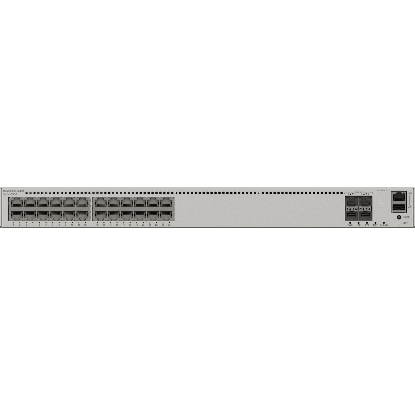Switch eKit Distribución/Acceso Administrable Capa 3 / 24 Puertos Gigabit PoE++ & 4 Puertos SFP+ 10 Gbps / PoE Budget 2,268 W / Soporta iStack / Gestión Gratuita desde la Nube / Sin Licenciamiento