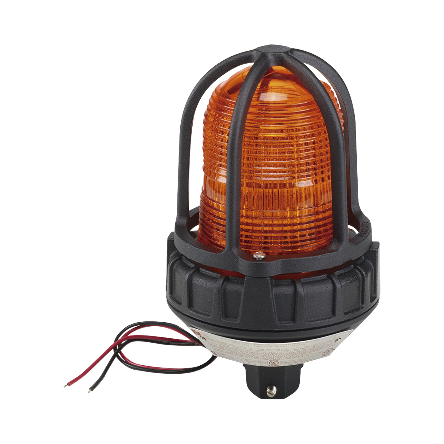 Luz estroboscópica para ubicaciónes peligrosas, montaje tipo tubo, 12-24 VCD, color Ámbar