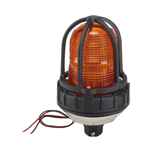 Luz estroboscópica para ubicaciónes peligrosas, montaje tipo tubo, 12-24 VCD, color Ámbar