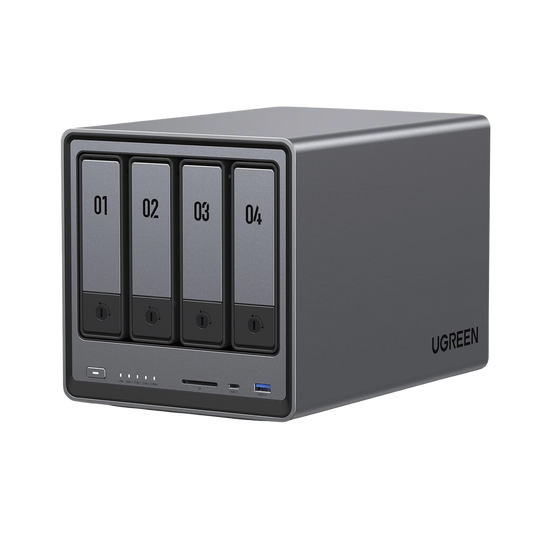 NASync DXP4800 | SO UGOS Pro | Intel N100 12th Gen Intel® Quad Core™ | 4-Bahias (SATA) hasta 96TB | 2* M.2 SSD hasta 16TB| 8GB DDR5 (Exp. a 16GB) | 2.5Gb Dual Ethernet | HDMI 4K | 2* USB2.0 | 1*USB 3.2Gen | 1* USB 3.2Gen2 | 1*USB-C 3.2Gen2 | SD