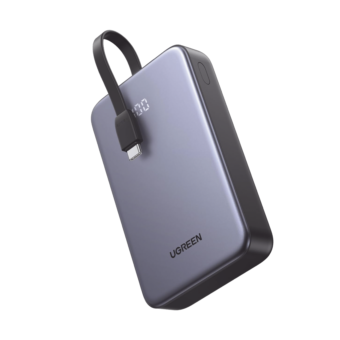 Power Bank Portatil | 20000mAh (74Wh) | 30W | Con Cable USB-C Incorporado | 2 Salidas 22,5W | Pantalla Inteligente | Multiple Proteccion | Aprobado por Aerolíneas | Color Grey.