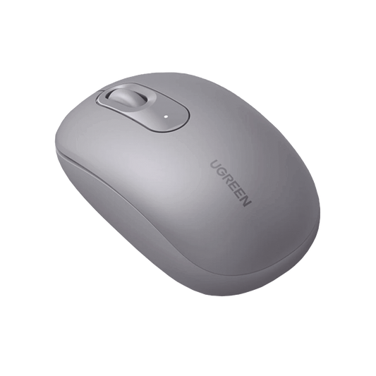 Mouse Inalámbrico 2.4G 800/1200/1600/2400 DPI | Función de 3 botones | Alcance 10m | Silencioso | Ergonómico | Anti-caída y Anti-interferencias | Batería Alcalina AA incluida | Color Grey.