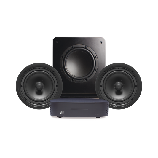 KIT Amplificador VSSL A1X | 2 Bocinas de Techo TruAudio PP8 | Subwoofer SS10