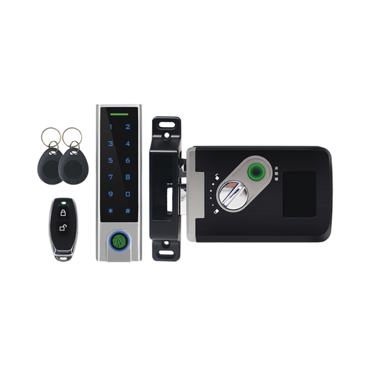 Kit de Cerradura Inteligente / Incluye Teclado y Control Remoto / Soporta Huella, Tarjeta y Contraseña / Teclado Metálico IP65