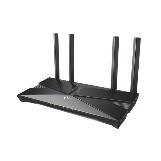Router WiFi 6 doble banda AX 1800 Mbps / MU-MIMO y OFDMA / 1 Puerto WAN 10/100/1000 Mbps / 4 Puertos LAN 10/100/1000 Mbps / 4 Potentes Antenas / Compatible con EasyMESH