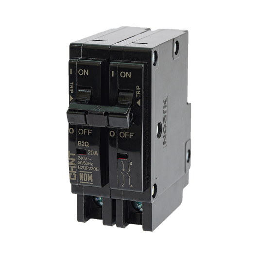 Interruptor Termomagnético Enchufable, Serie: B2Q, 2P, 15A, 240V (SKU:1002278)