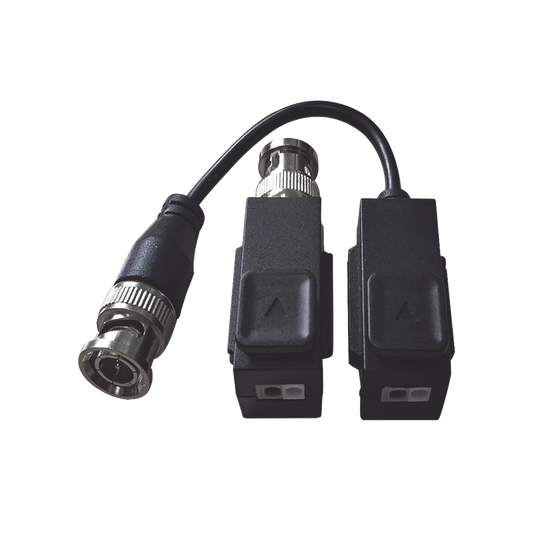 Kit de Transceptor (Balluns) TURBOHD con Boton Push / Hasta 8 MP (4K) / 100% Cobre / Soporta HD-TVI / AHD / CVI / CVBS / Audio por Coaxitron / Datos para Menu de Configurar de Cámaras