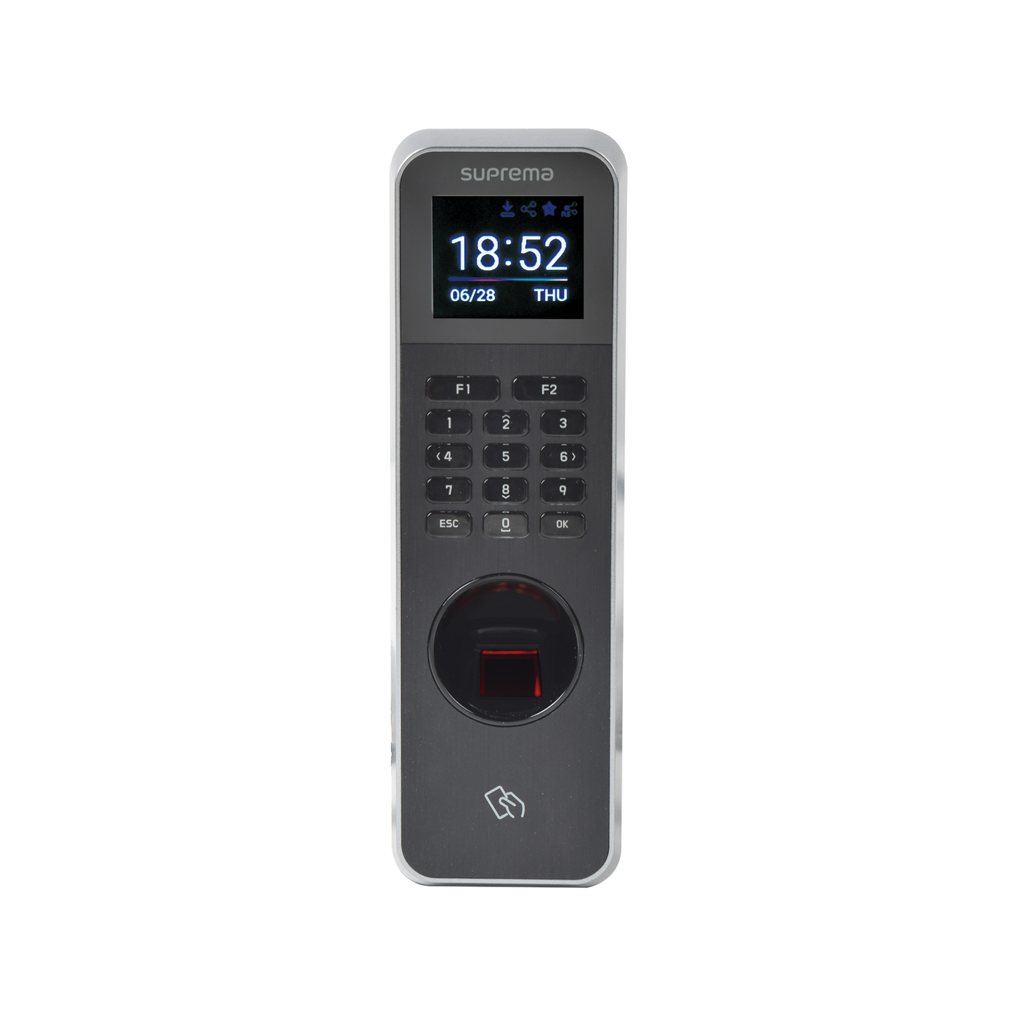 Lector de Huella IP67 Con Teclado y Lector de Tarjetas RFIDNFC y (125kHz EM, HID Prox &13.56Mhz MIFARE, MIFARE Plus, DESFire/EV1, FeliCa, iCLASS SE/SR),NFC y BLUETOOTH, Uso para Control de Acceso y Asistencia