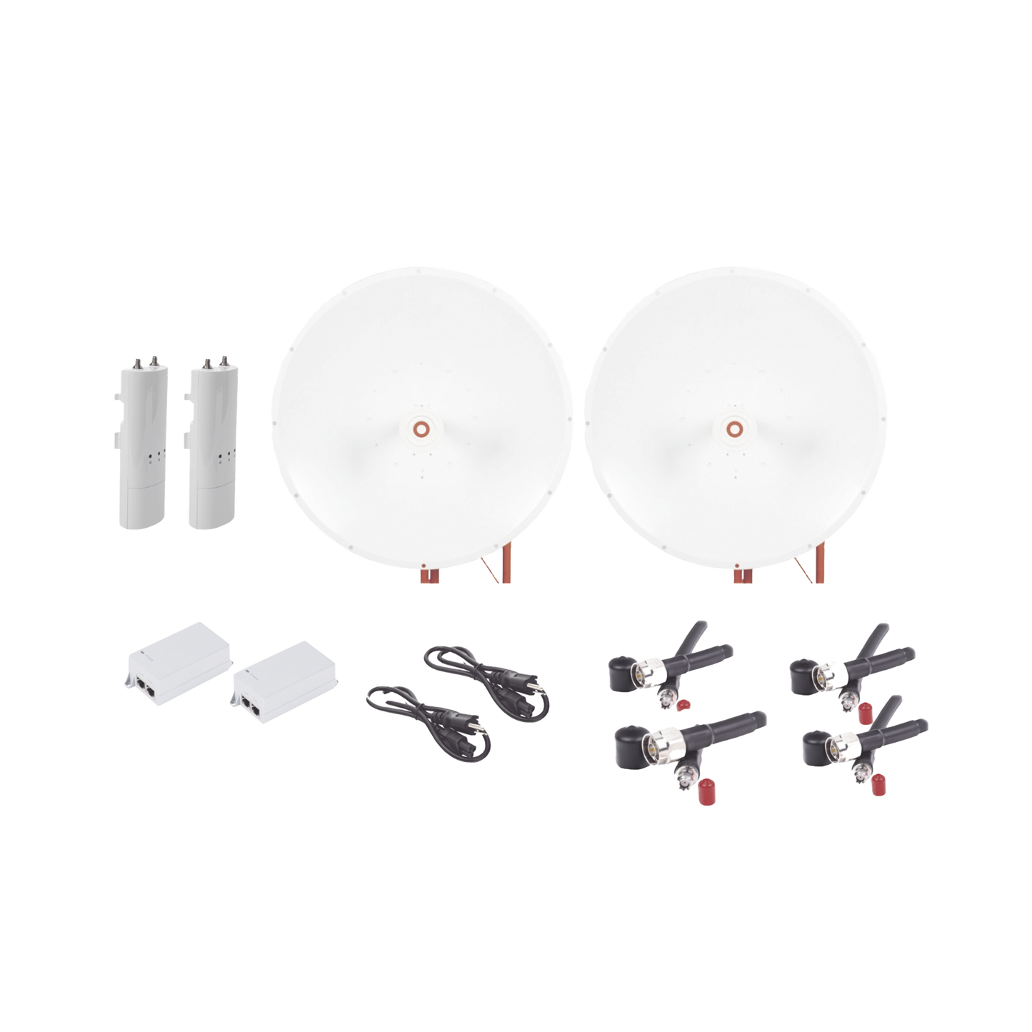 Kit completo de radio C5C con Antena TXP4865D34DP de 34 dBi, Frecuencia (4.9-6.5 GHz), para hasta 65 km, PoE, cable de alimentación y Jumpers Incluidos