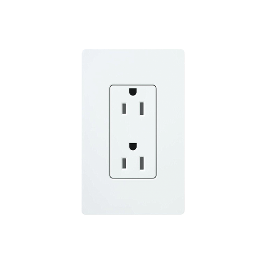 Tomacorriente receptáculo convencional 120V, 15A, color blanco.