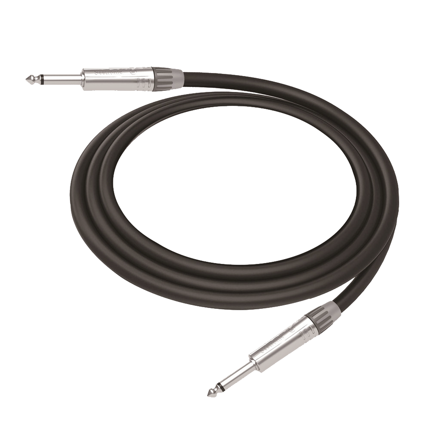 Cable de Audio | Plug 1/4 in a Plug 1/4 in Mono | Carcasa Cromada | Conectores Seetronic | Ideal para Instrumentos | Longitud 3m