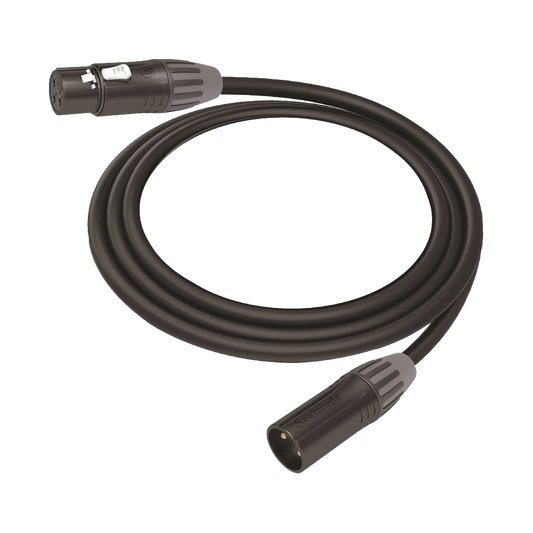 Cable XLR | 3 polos | Conector Hembra-Macho | Serie M | Carcasa Negra | Contactos Dorados | Ideal para Microfonía | Longitud 5m