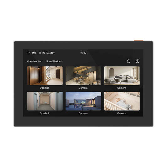 Pantalla Inalámbrica / Con Batería Recargable 4600mAh / Wi-Fi / Ideal Para Escritorio o Pared / Vista en Vivo de Cámaras EZVIZ / Compatible con Videoportero CS-HP7 para ver Cámara y Apertura Remota / Audio de Dos Vías