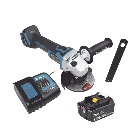 Mini esmeril Inalámbrico de 4-1/2 " 8.500 rpm, Incluye 1 bat. li-ion 18v/5.0 a.h y Cargador