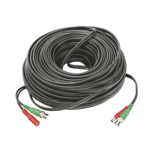 Cable coaxial ( BNC RG59 ) + Alimentación / SIAMÉS / 50 Metros / 100 % COBRE / Para Cámaras 4K / Uso interior y exterior