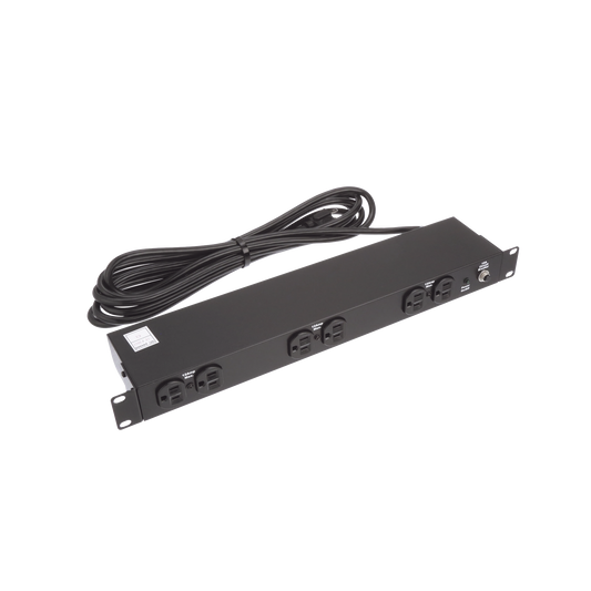 PDU Básico de Montaje en Rack, Con 6 Salidas Frontales NEMA 5-15R, Enchufe de Entrada NEMA 5-15P, de 19in, 1UR, 15 Amp, 120 Vca