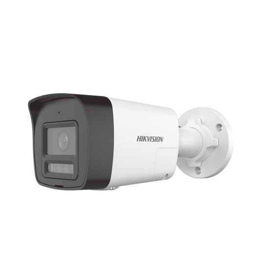 [PROTECCIÓN ACTIVA] Bala IP 4 Megapixel / Lente 2.8 mm / Dual Light (30 mts IR + 20 mts Luz Blanca) / Audio de Dos Vías / Luz Intermitente y Alerta de Audio / Micrófono Integrado / ACUSENSE Lite / Exterior IP67 / H.265 / PoE