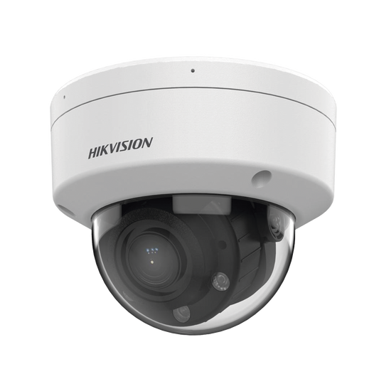 Domo IP 4 Megapíxel / Lente Motorizado 2.8 a 12 mm / Dual Light (30 mts IR + 30 mts Luz Blanca) / ACUSENSE Lite / Microfono Integrado / Exterior IP67 / IK08 / WDR 120 dB / PoE / Micro SD