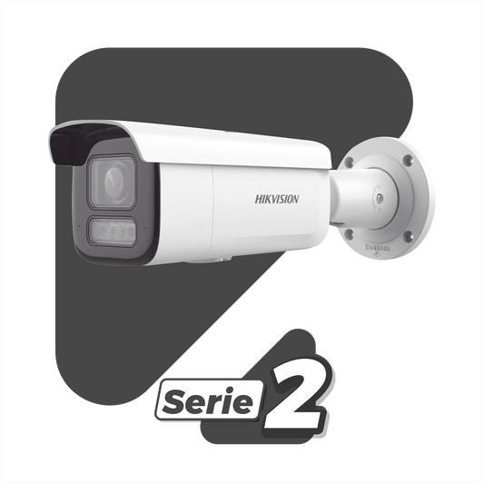 [Dual Light + 2 Micrófonos Integrados] Bala IP 2 Megapixel / Lente Mot. 2.8 a 12 mm / 60 mts Luz Blanca + 60 mts IR / ACUSENSE / Exterior IP67 / IK10 / WDR 120 dB / PoE+ / Alarmas I/O / Micro SD / Metal / IK10 / ACUSEARCH
