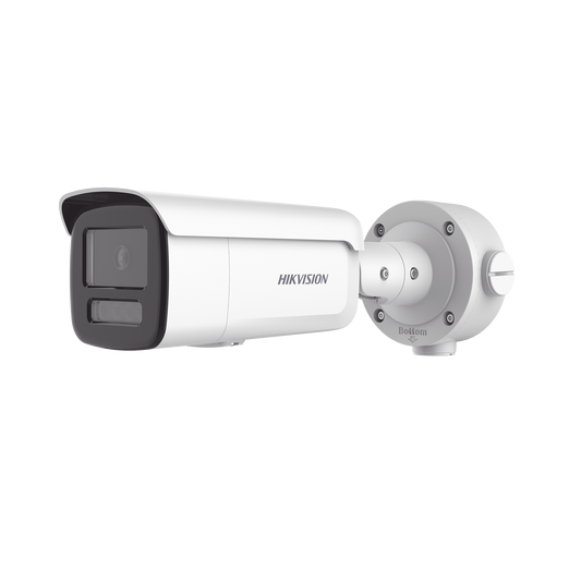 Bala IP 4 Megapixel / Lente 4 mm / Dual Light (60 mts IR + 60 mts Luz Blanca ) / Darkfighter S / Exterior IP67 / WDR 130 dB / 4 Analíticos: AcuSense, Deteccion Facial, Conteo de Personas por Cruce y Zona