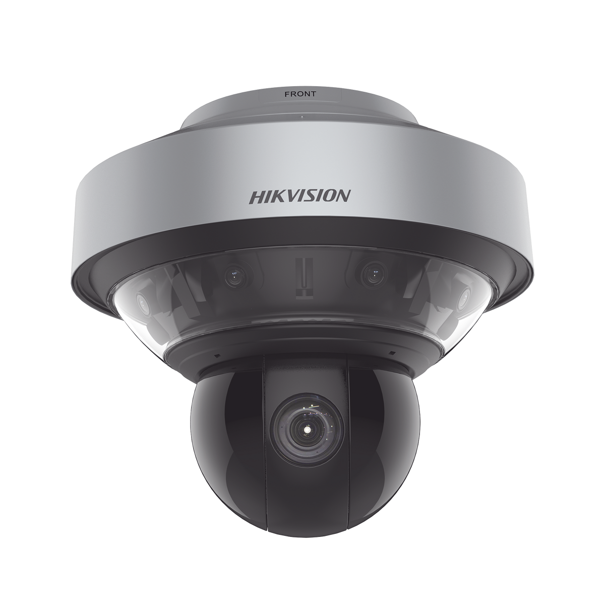 Domo PanoVu series / Vista Panorámica 180° / 4 Lentes de 4 Megapixel + PTZ 4 Megapixel de 40X Zoom / Posicionamiento 3D / IP67 / IK10 / WDR 120 dB / EIS / Autoseguimiento / 250 mts IR / 36 VCD
