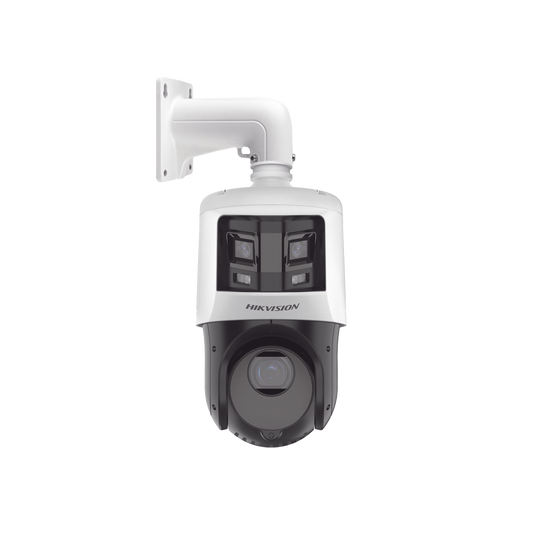 [TandemVu] Domo PTZ IP 4 Megapixel con Cámara Panoramica 6 Megapixel / 25X Zoom / 100 mts IR / IP66 / WDR / PoE+ / Entrada-Salida de Audio y Alarma / Ultra Baja Iluminación / Micro SD