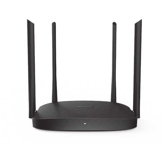Router Inalámbrico WISP Gigabit / Hasta 1200 Mbps / Doble Banda AC (2.4 GHz y 5 GHz) / 3 Puertos LAN 10/100/1000 Mbps + 1 Puerto WAN 10/100/1000 Mbps / 4 Antenas Externas Omnidireccional de 5 dBi / Interior